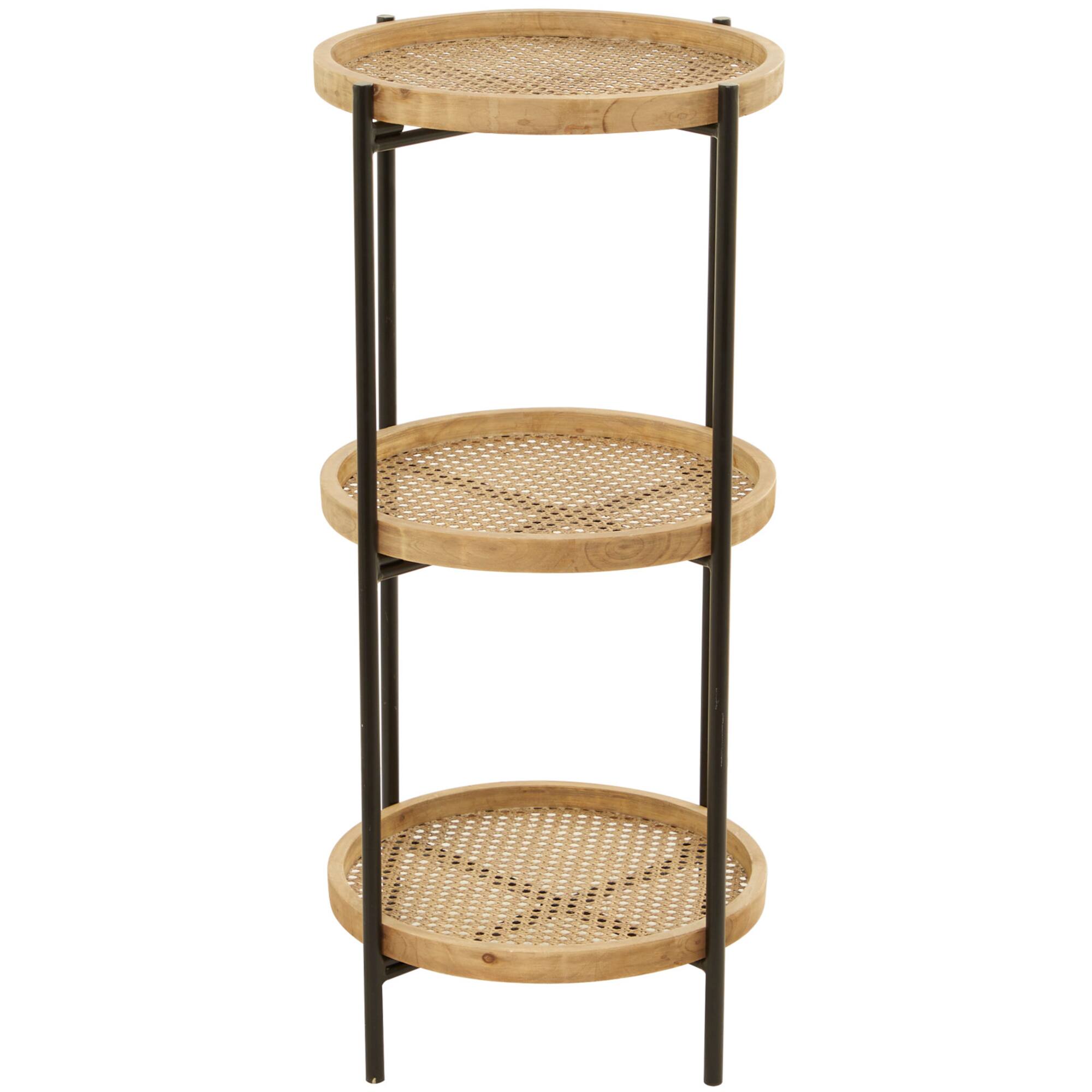 Brown Metal 3 Shelves Shelving Unit 16" x 16" x 34"